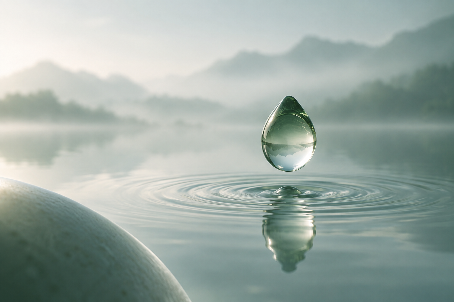 水滴与涟漪的雨落品牌意象